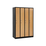 Garderobenschrank 180x120x50 cm – 30 cm Abteile, Stahl, Schwarz