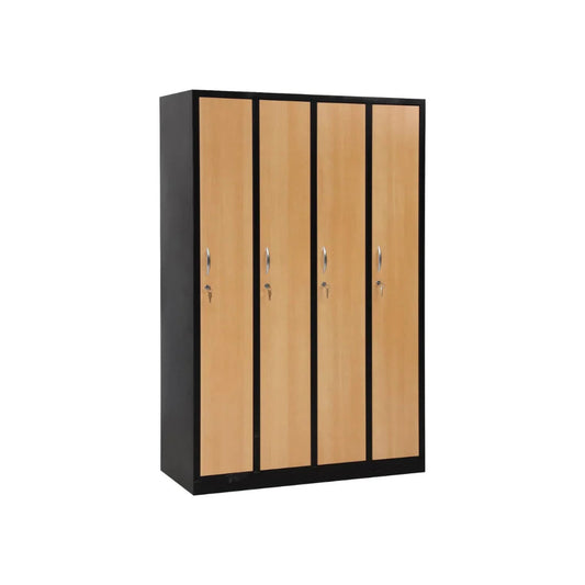 Garderobenschrank 180x120x50 cm – 30 cm Abteile, Ganze Türen, Schwarz Buche