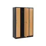 Garderobenschrank 180x120x50 cm – 30 cm Abteile, Stahl, Schwarz