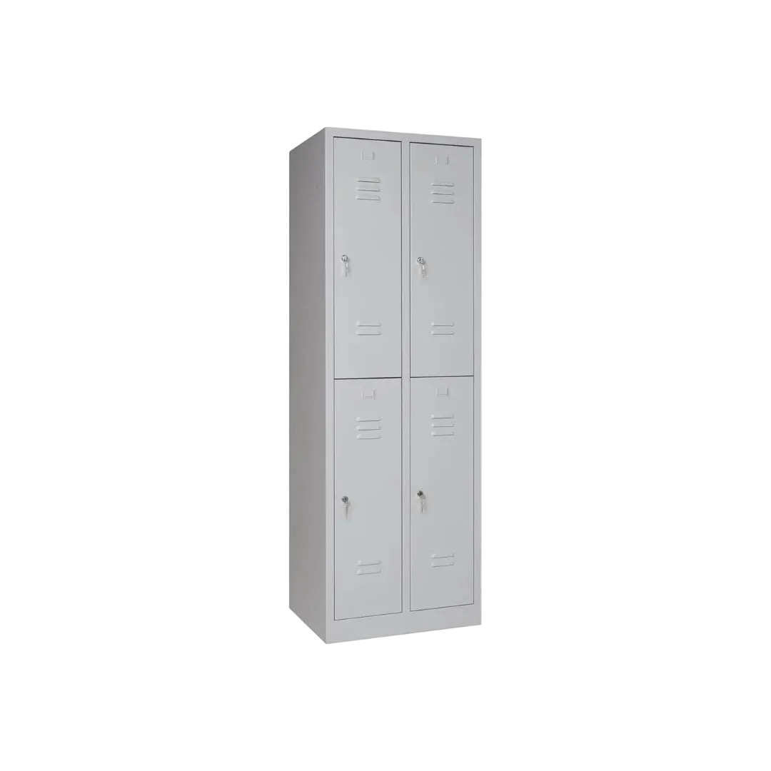 Spind 180x60x50 cm, halbe Türen – Grau – garderobenschrank kaufen | Gymazing