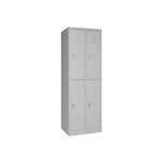 Garderobenschrank 180x60x50 cm, halbe Türen – Grau RAL 7035