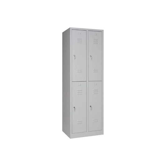 Garderobenschrank 180x60x50 cm, halbe Türen – Grau RAL 7035