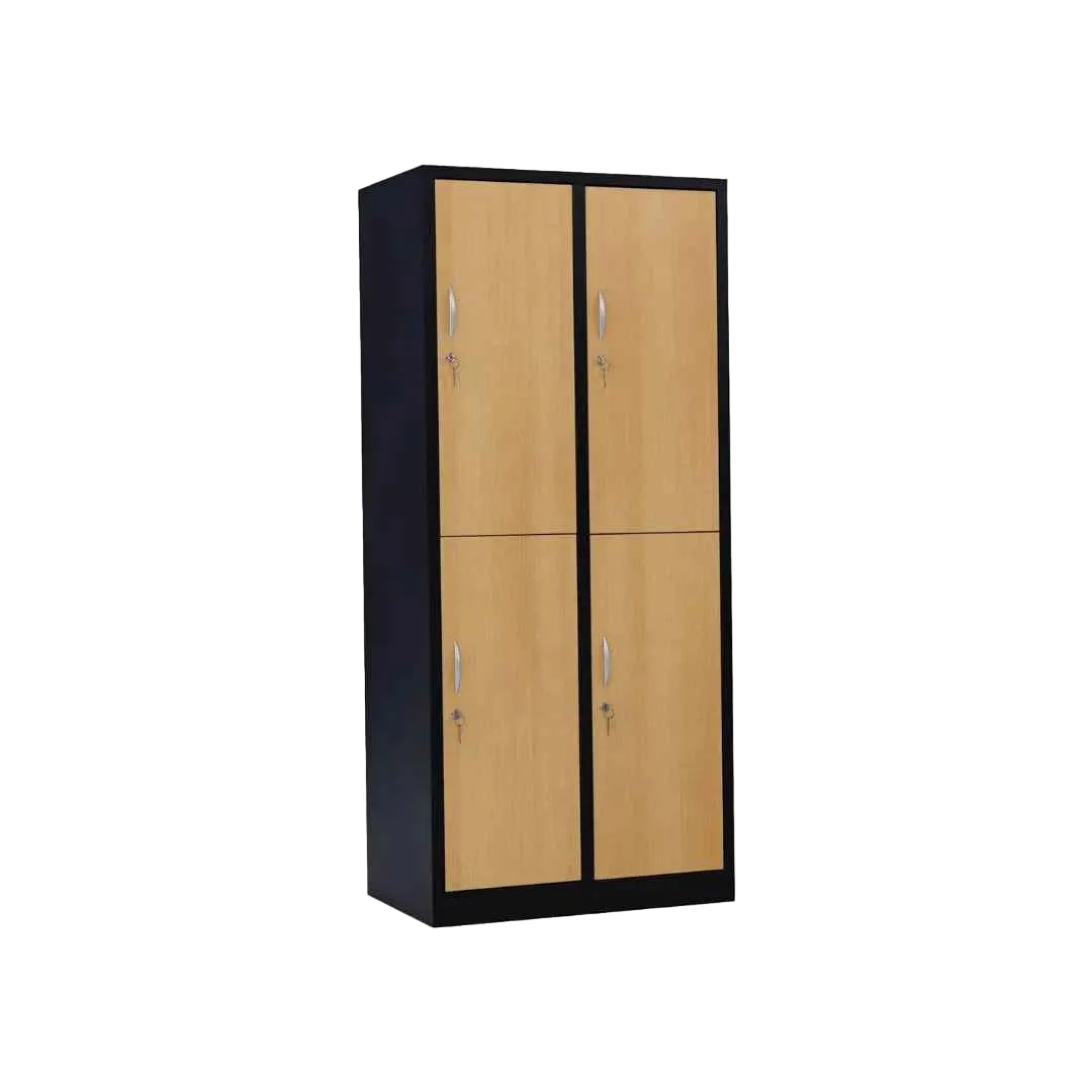 Garderobenschrank 180x80x50 cm, halbe Türen, Schwarz-Buche
