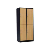 Garderobenschrank 180x80x50 cm, halbe Türen, Schwarz-Buche