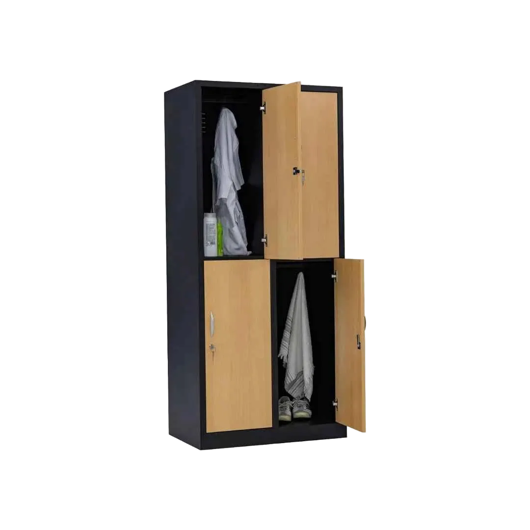 Garderobenschrank 180x80x50 cm, halbe Türen, Schwarz-Buche