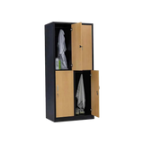 Garderobenschrank 180x80x50 cm, halbe Türen, Schwarz-Buche