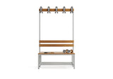 Umkleidebank 2-seitig Grau 100 cm Doppelseitig mit Schuhrost