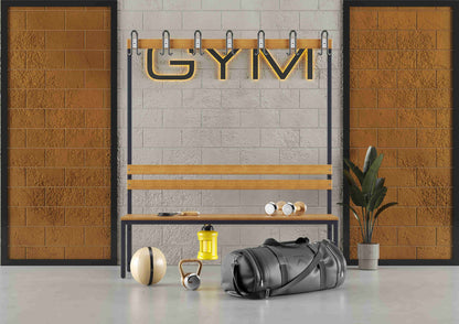 Umkleidebank Sitzbank Garderobenbank Sportraum Bank Echtholz für Fitnessstudio (2-seitig) doppelseitig mit Garderobenhaken und Schuhrost