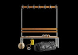 Umkleidebank 2-seitig Grau 150 cm Doppelseitig mit Schuhrost
