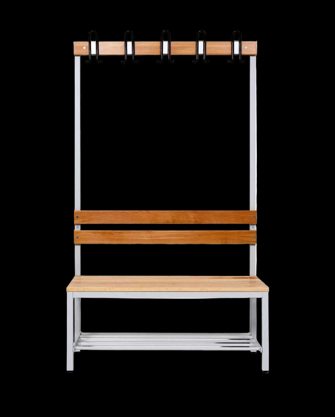 Einseitige Umkleidebank Grau 100 cm Einseitig mit Schuhrost
