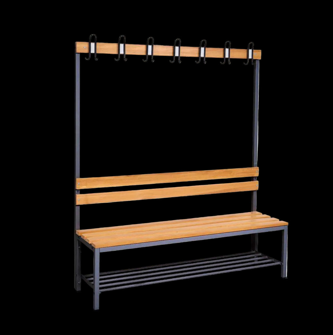 Einseitige Umkleidebank Anthrazit 150 cm Einseitig mit Schuhrost