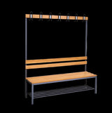 Einseitige Umkleidebank Anthrazit 150 cm Einseitig mit Schuhrost
