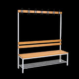 Einseitige Umkleidebank Grau 150 cm Einseitig mit Schuhrost