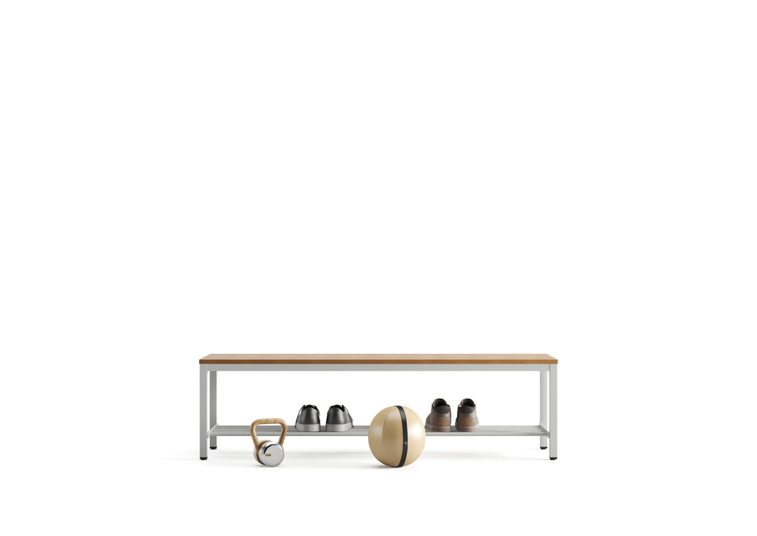 Umkleidebank mit Schuhrost