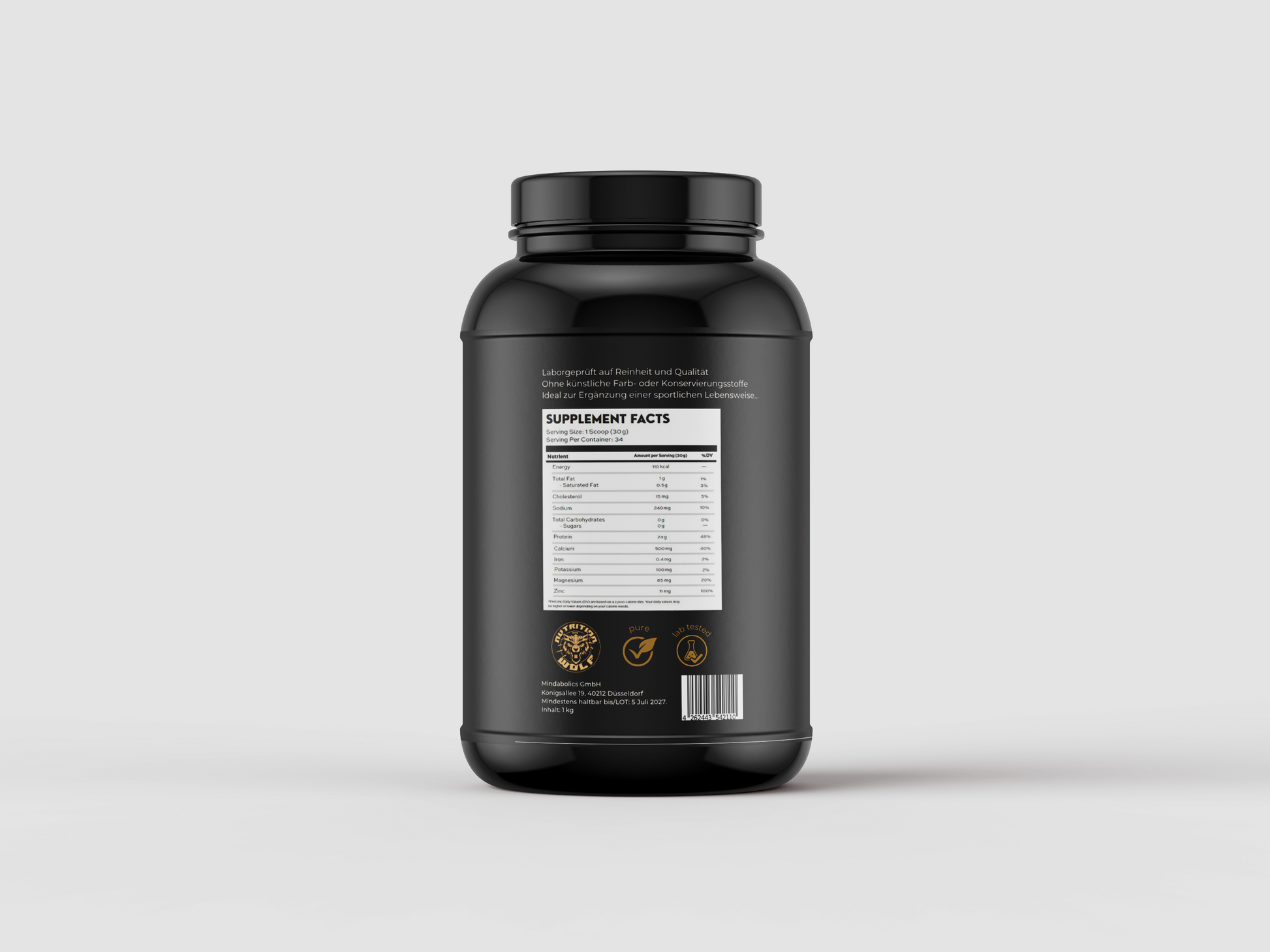 Casein Protein Pulver – Langsam verdauliches Mizellares Casein für Muskelerhalt 1000g