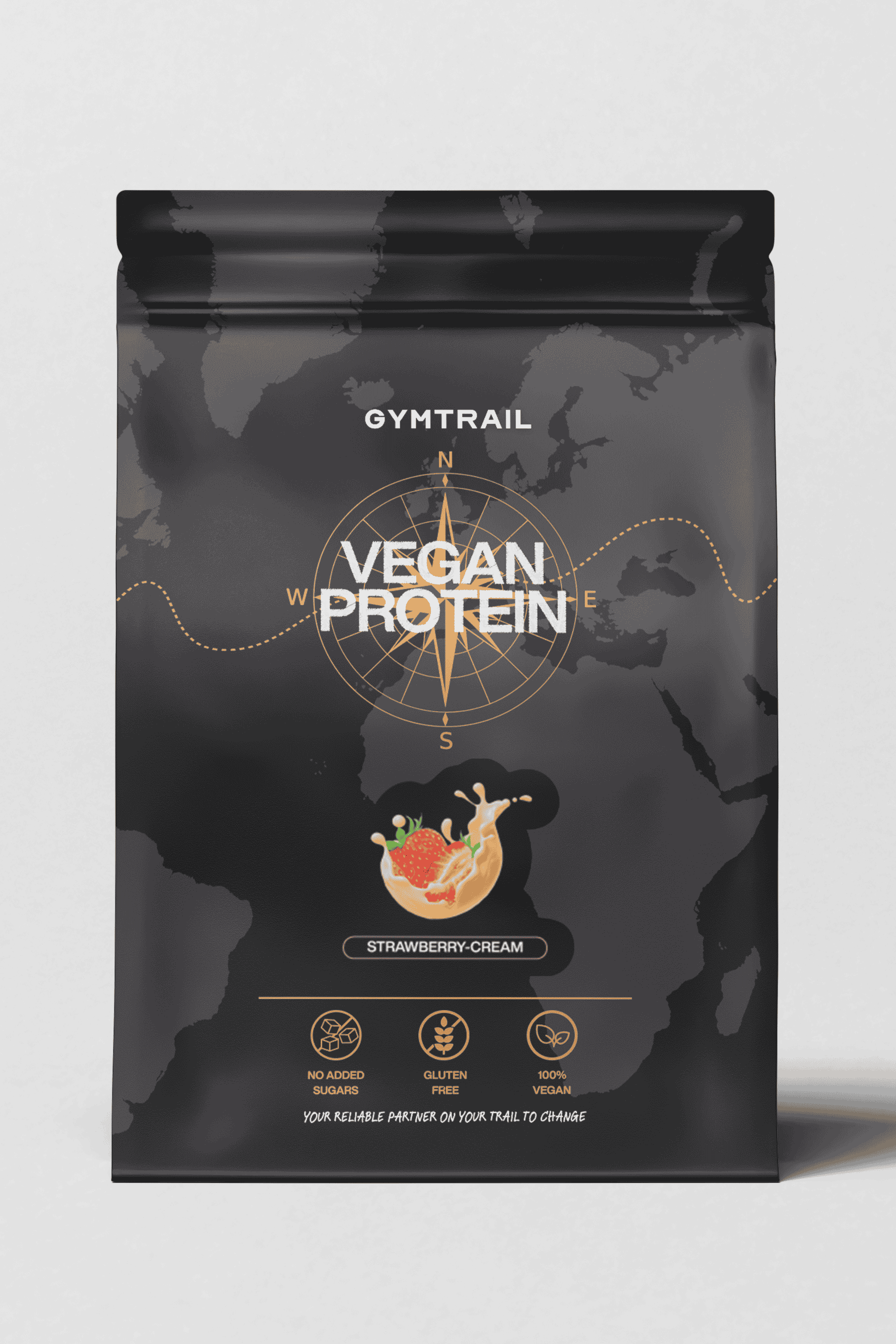 GYMTRAIL Veganes Eiweißpulver - Erdbeer-Sahne