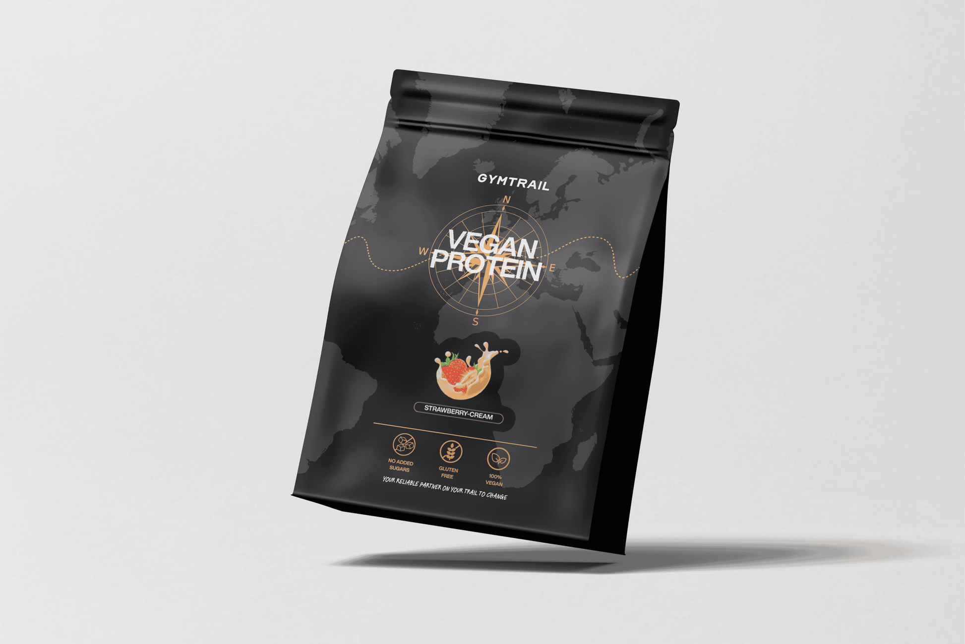 GYMTRAIL Veganes Eiweißpulver - Erdbeer-Sahne