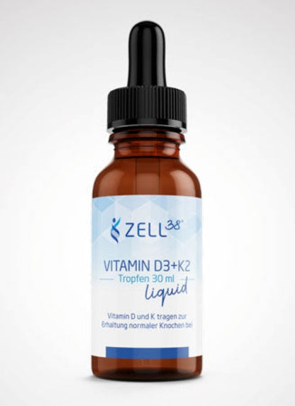 Vitamin D3 + K2 Liquid – Hochdosiertes Sonnenvitamin für Immunsystem, Knochen & Muskeln 30ml Default Title