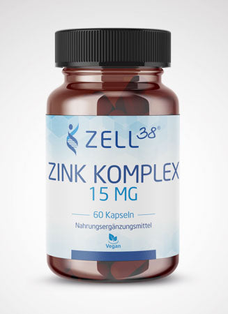 Zink Komplex 15 MG – Hochwertiges Zink für Immunsystem, Haut, Haare & Nägel 60 Kapseln