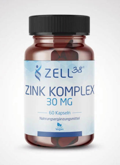 Zink Komplex Plus 30 MG – Hochdosiertes Zink für Immunsystem, Haut, Haare & Nägel 60 Kapseln