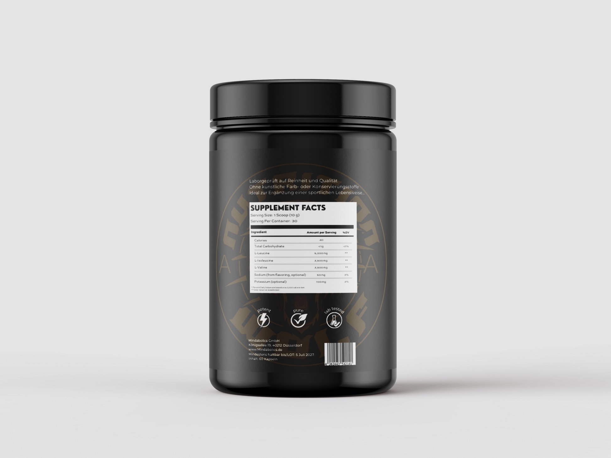 BCAA Pulver 2:1:1 – Effektive Aminosäuren für Muskelaufbau & Regeneration 300g