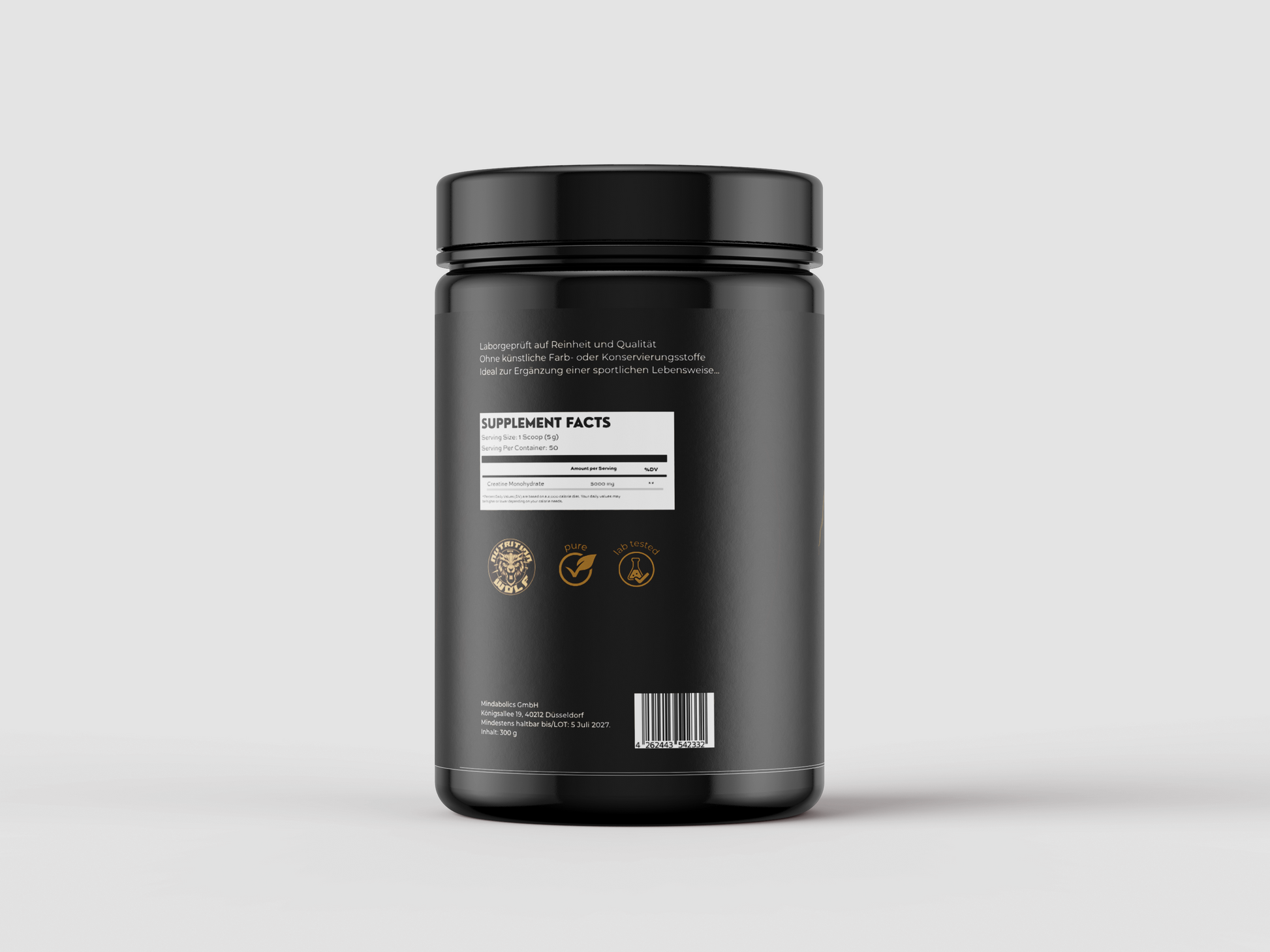 Creatine Monohydrate Pulver – Reines Creapure® für Kraft & Muskelaufbau 300g