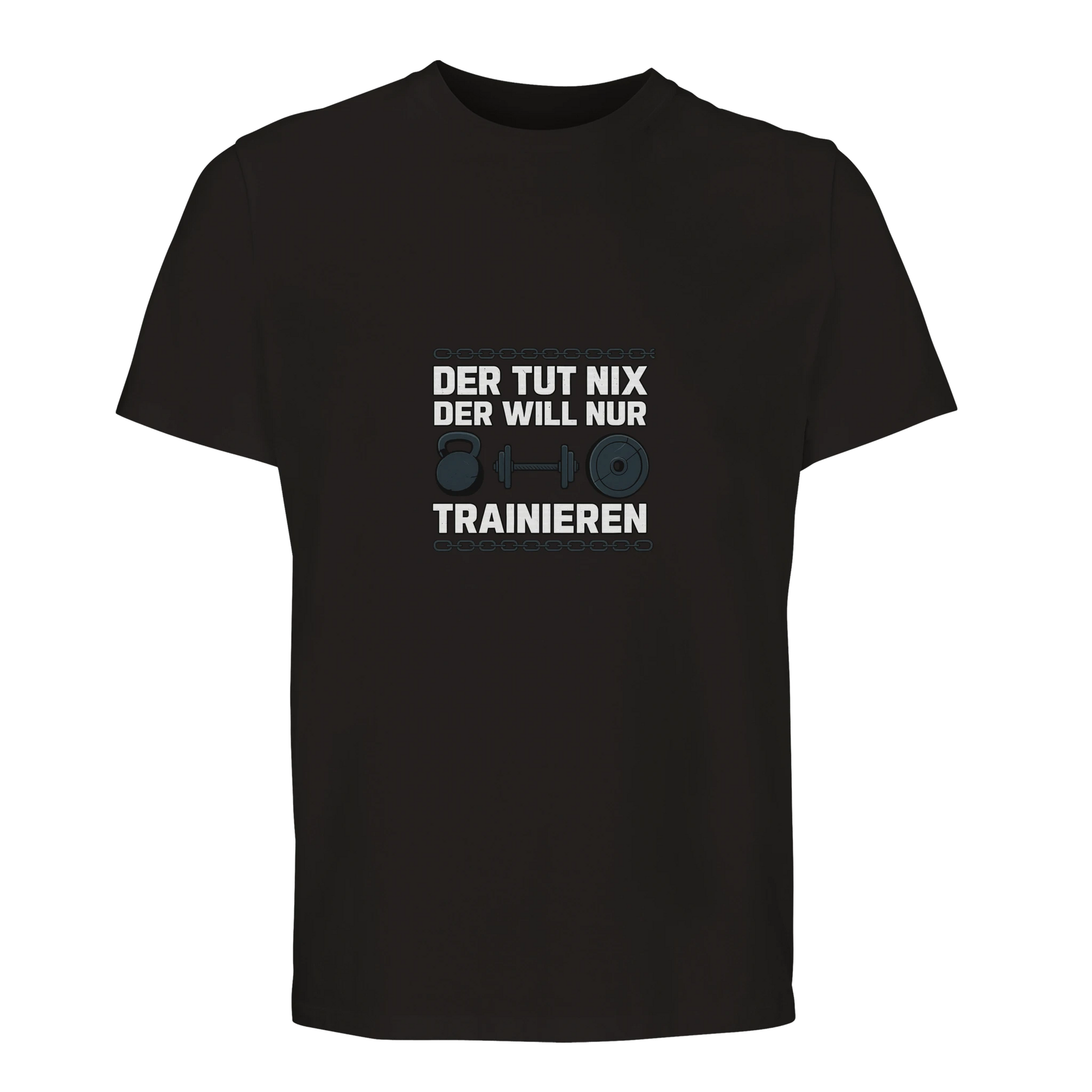 Der tut nix, der will nur trainieren – Fitness T-Shirt für Gym & Kraftsport aus Bio-Baumwolle Deep Black
