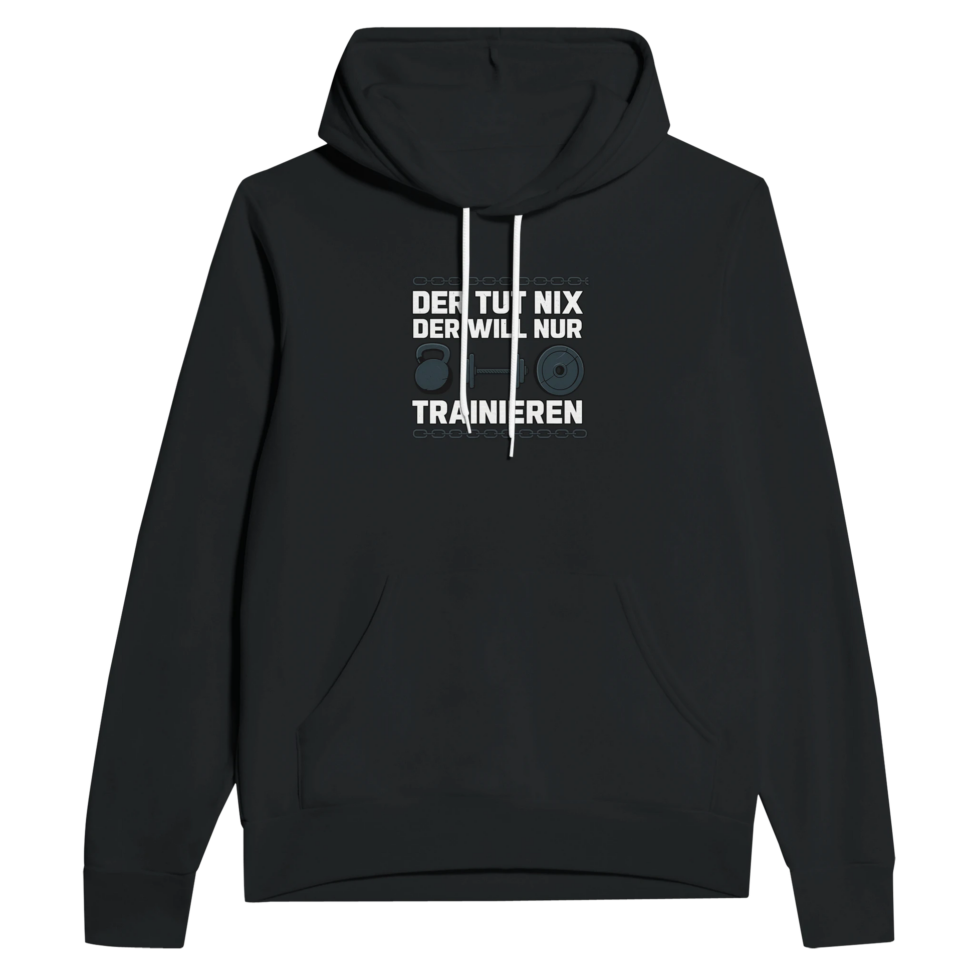 Der tut nix, der will nur trainieren – Warmer Fitness Hoodie für Gym & Training Schwarz