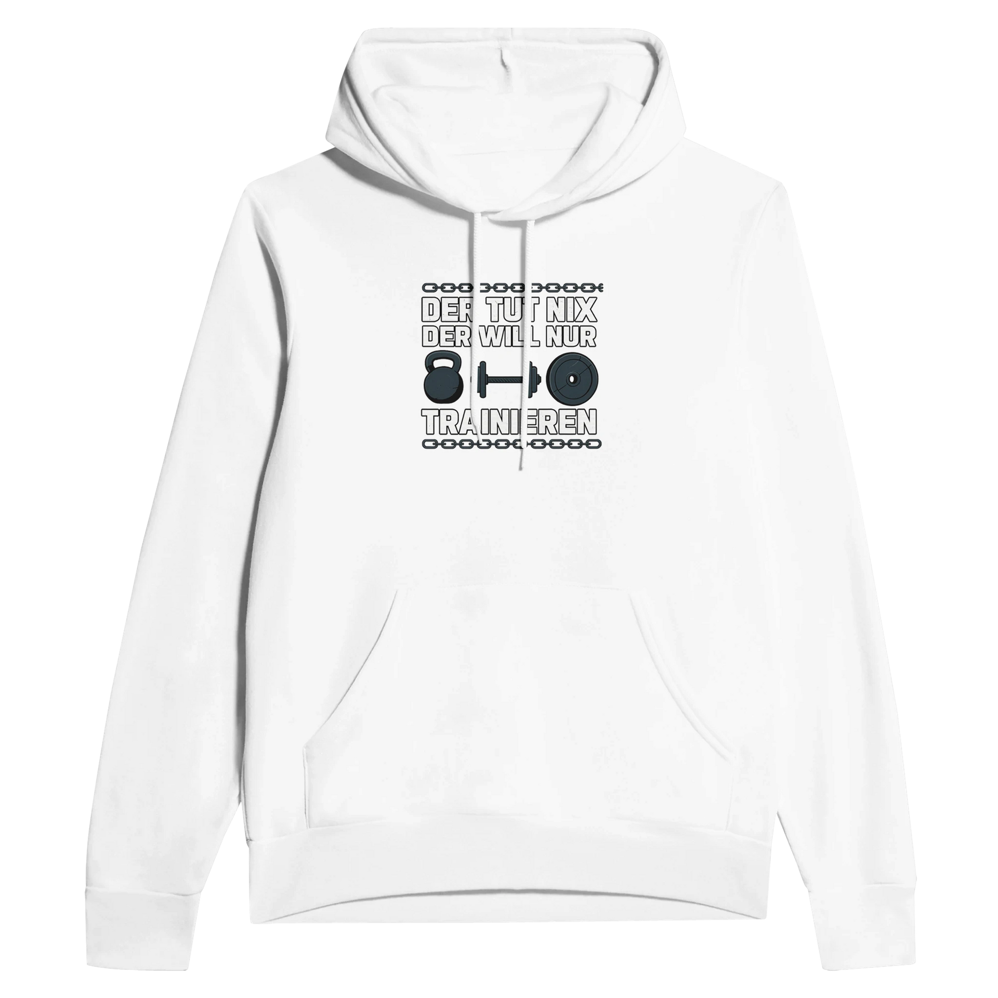 Der tut nix, der will nur trainieren – Warmer Fitness Hoodie für Gym & Training XL Weiß