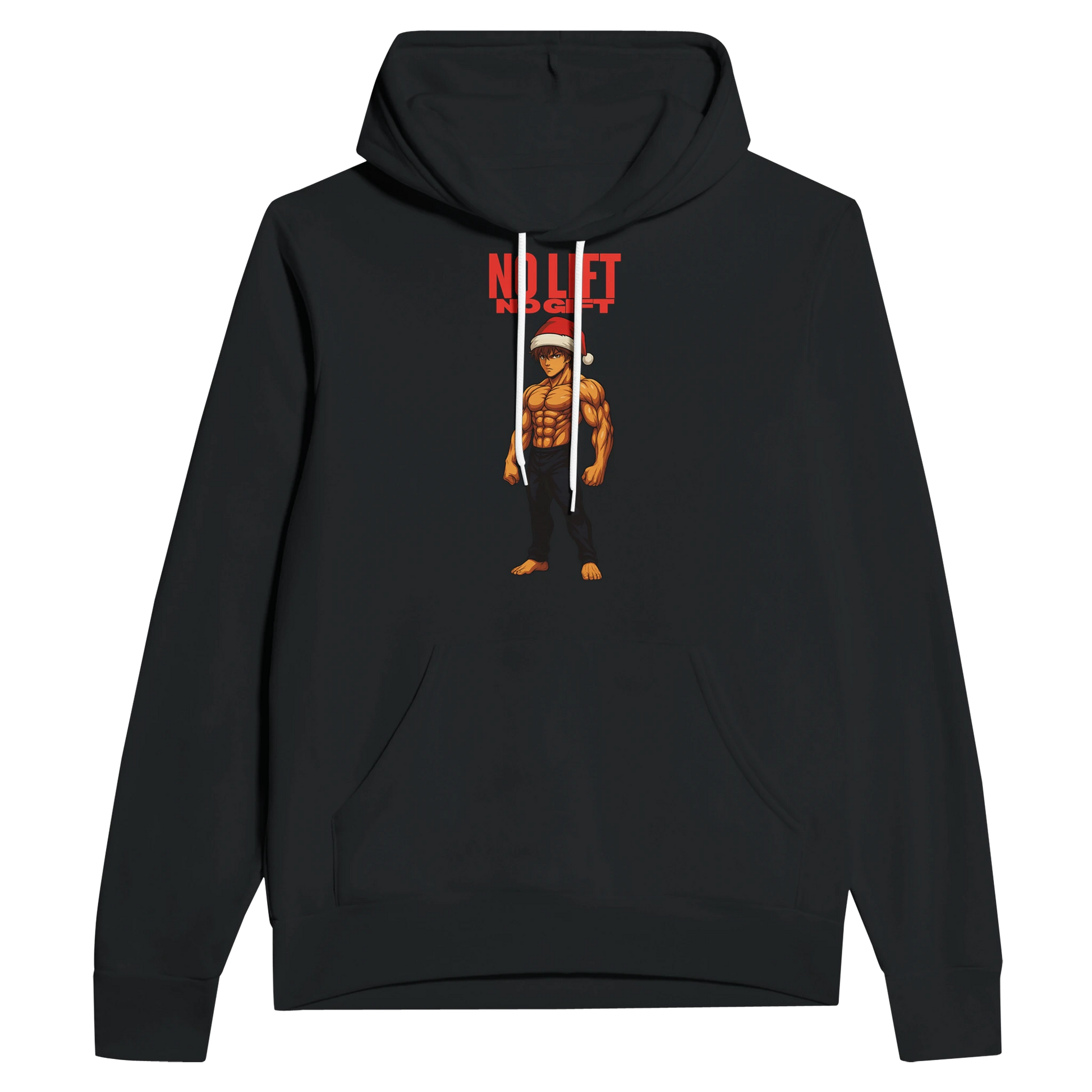 NO LIFT NO GIFT Christmas Anime Hoodie Schwarz