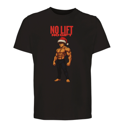 NO LIFT NO GIFT Christmas Anime Shirt Deep Black