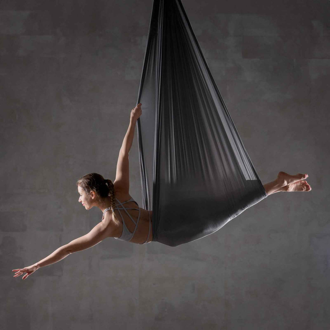 Aerial Hammock 6 m – Profi Yoga-Hängematte für Akrobatik & Yoga – Seitenansicht
