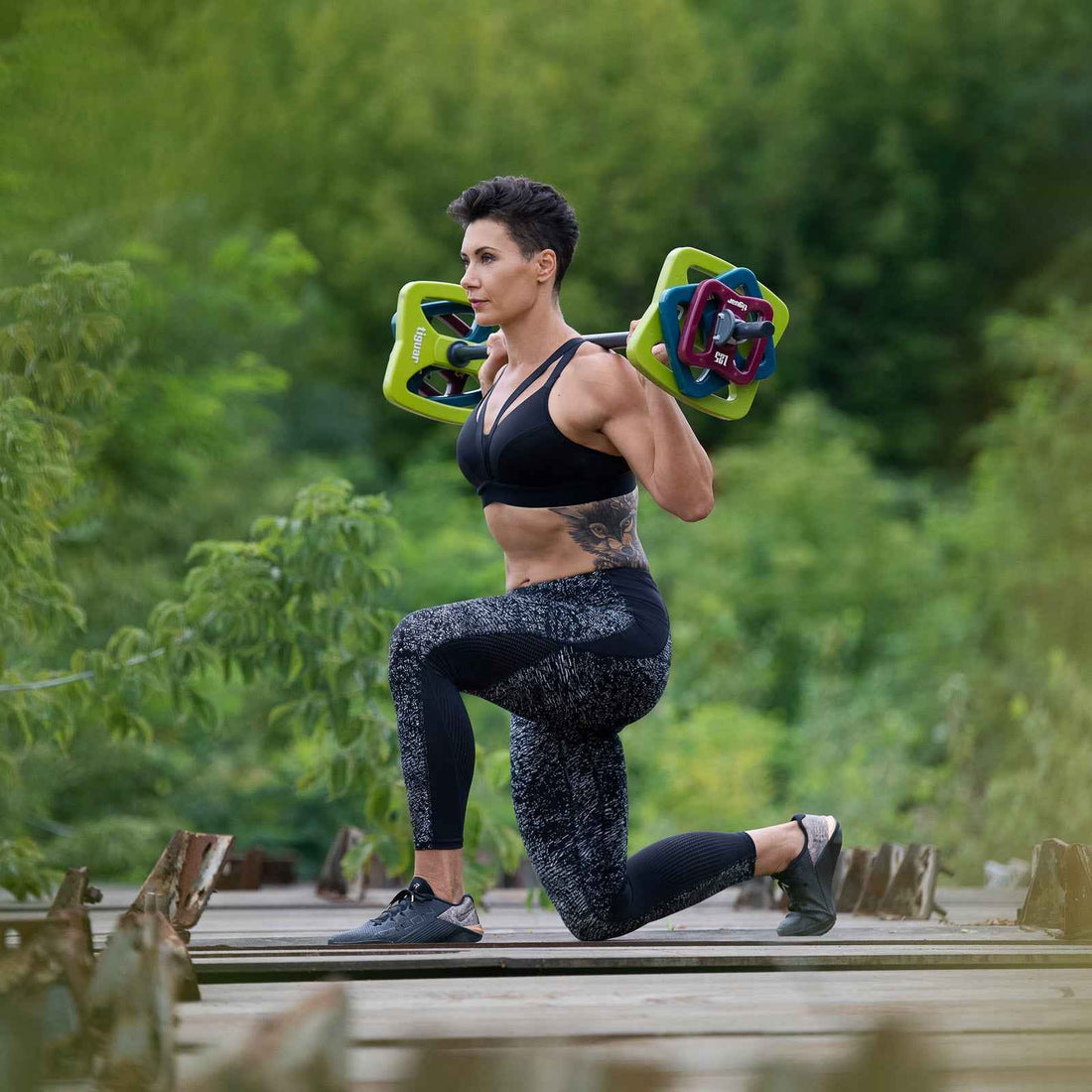Power Gym Butterfly Hantel-Set – PU-Scheiben, multifunktional – im Einsatz