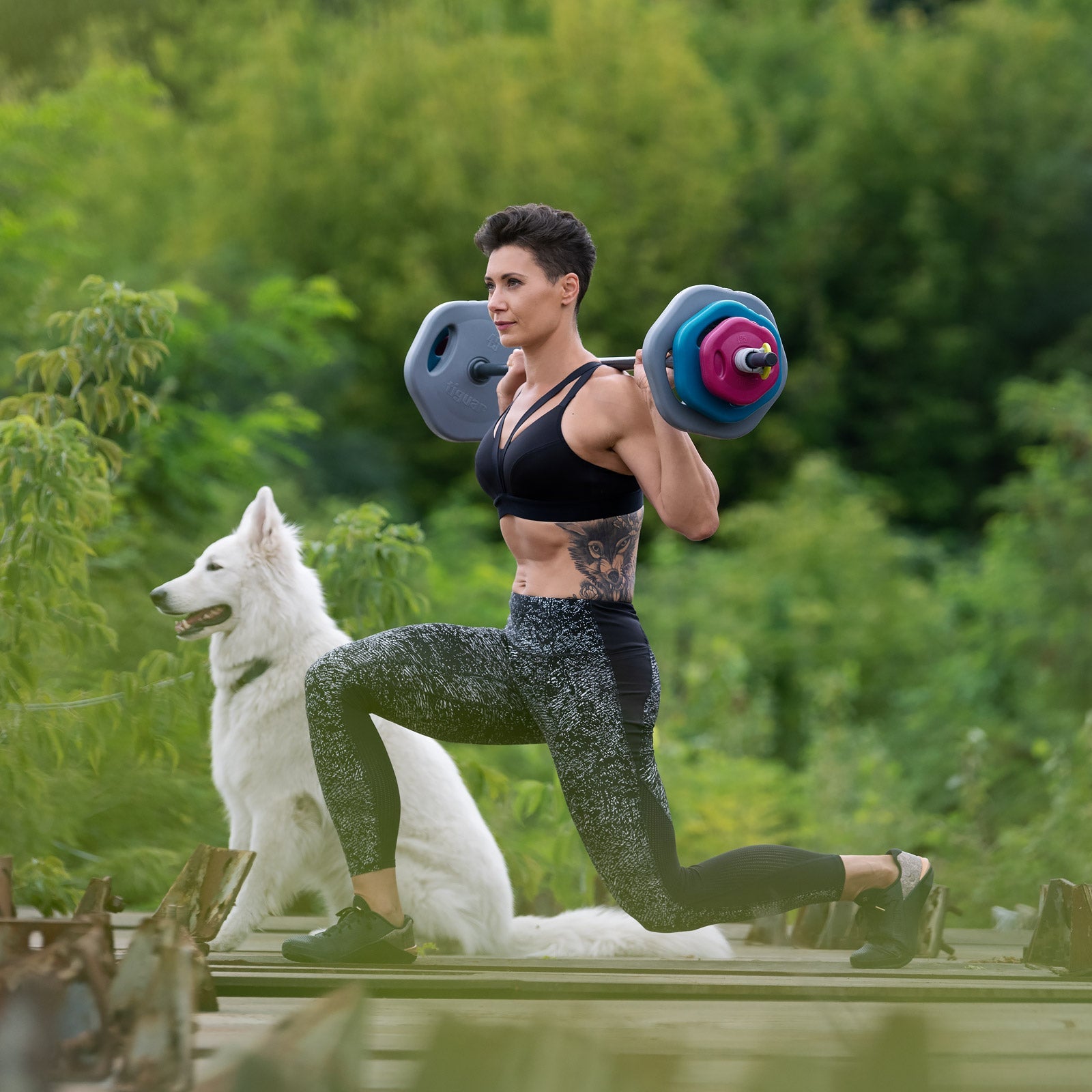 Power Gym Langhantel-Set mit PU-Gewichten – funktionell & multifunktional (19 kg)