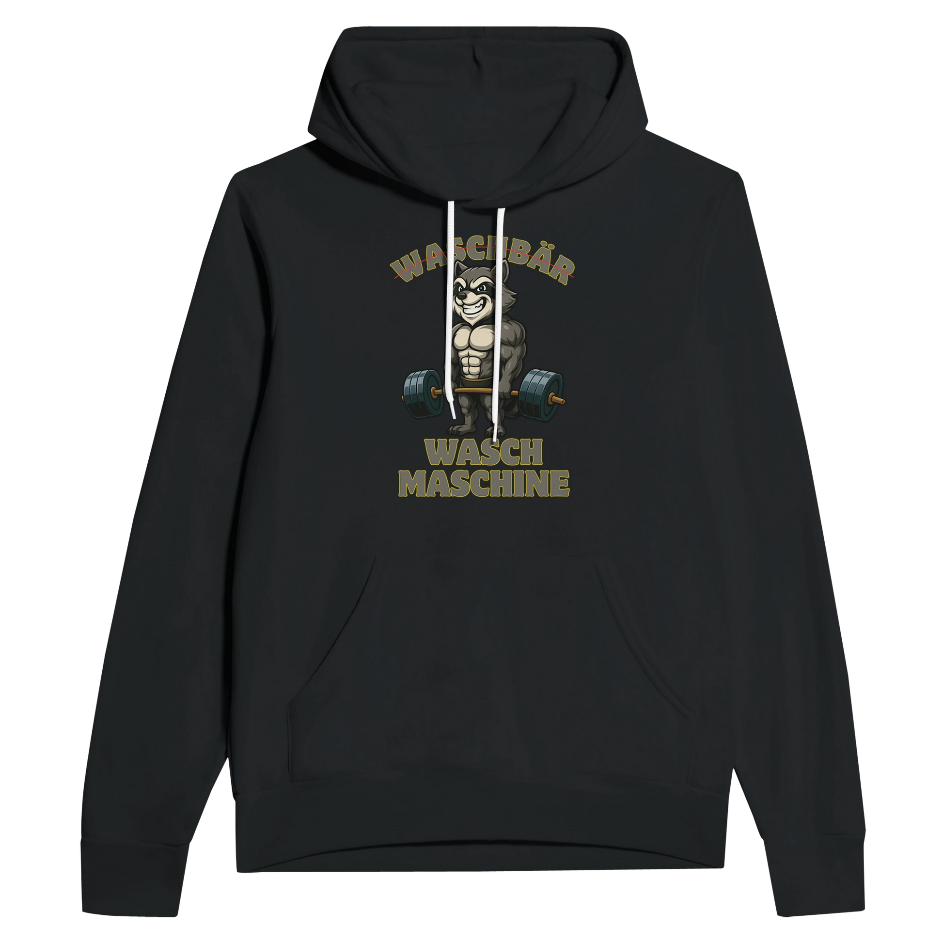 Waschmaschinen-Waschbär Hoodie für Herren Schwarz