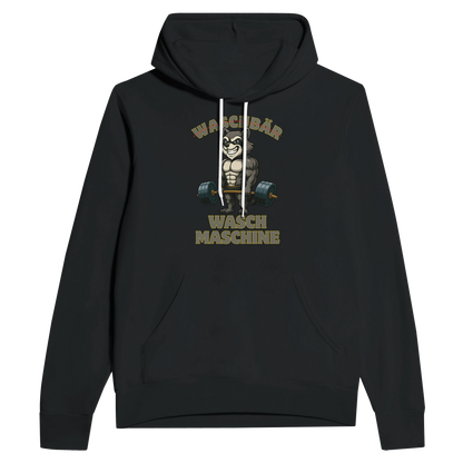 Waschmaschinen-Waschbär Hoodie für Herren Schwarz