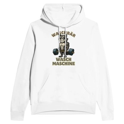 Waschmaschinen-Waschbär Hoodie für Herren Weiß